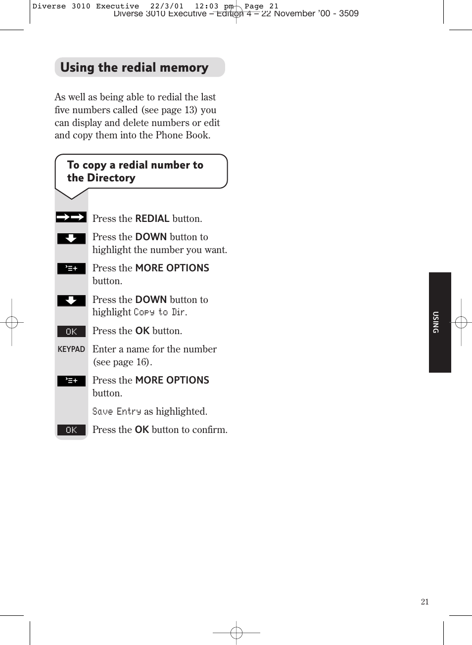 BT 3010 Executive User Manual | Page 25 / 62