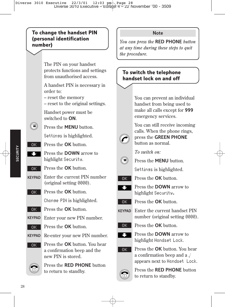 BT 3010 Executive User Manual | Page 32 / 62