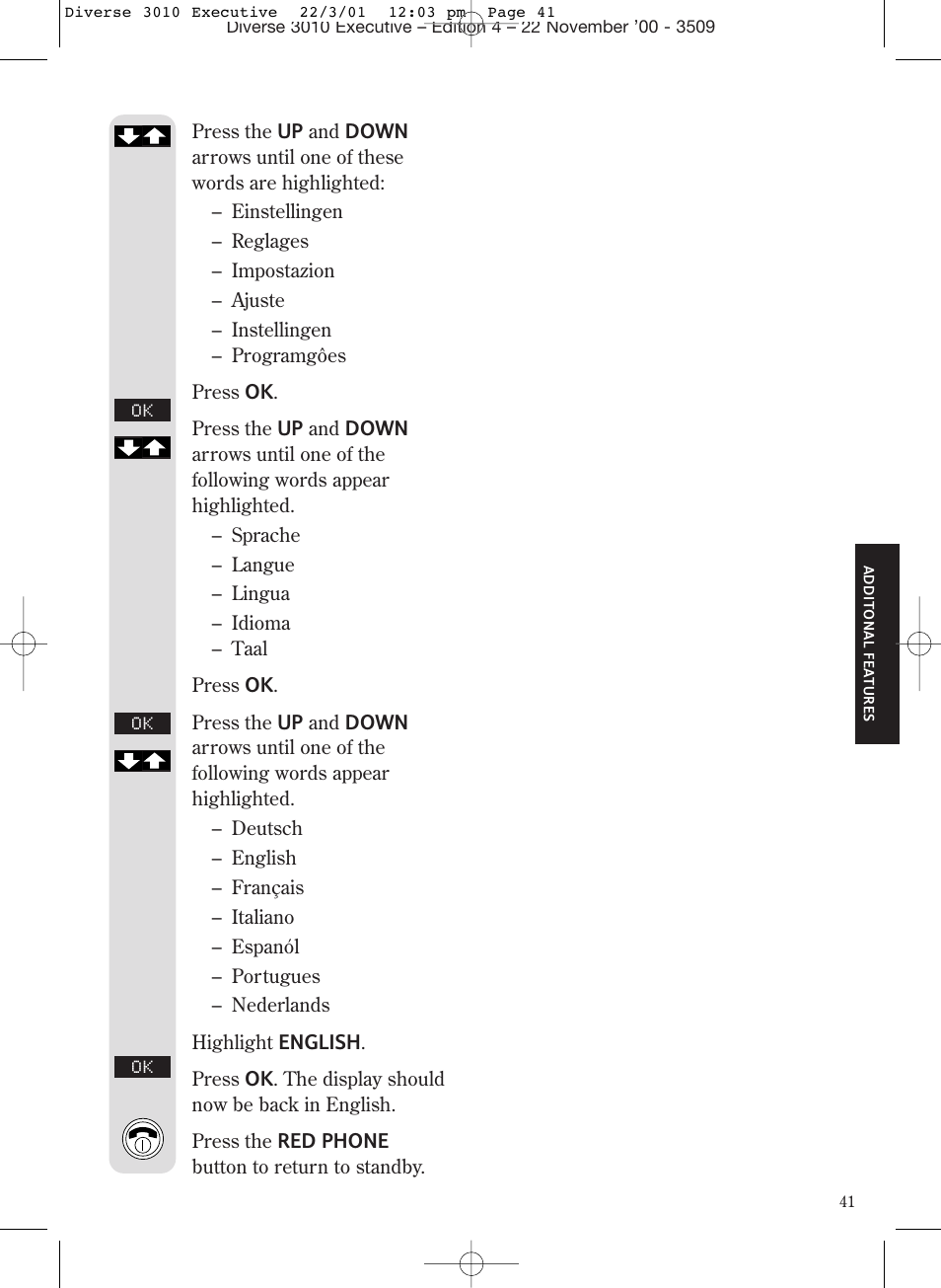 BT 3010 Executive User Manual | Page 45 / 62