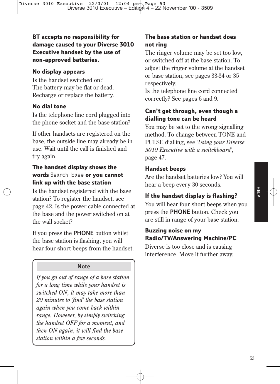 BT 3010 Executive User Manual | Page 57 / 62