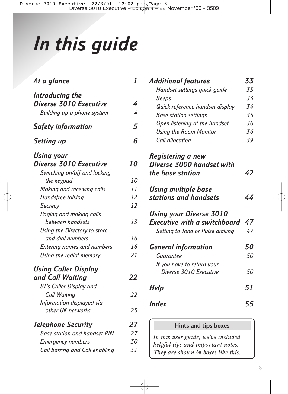 BT 3010 Executive User Manual | Page 7 / 62