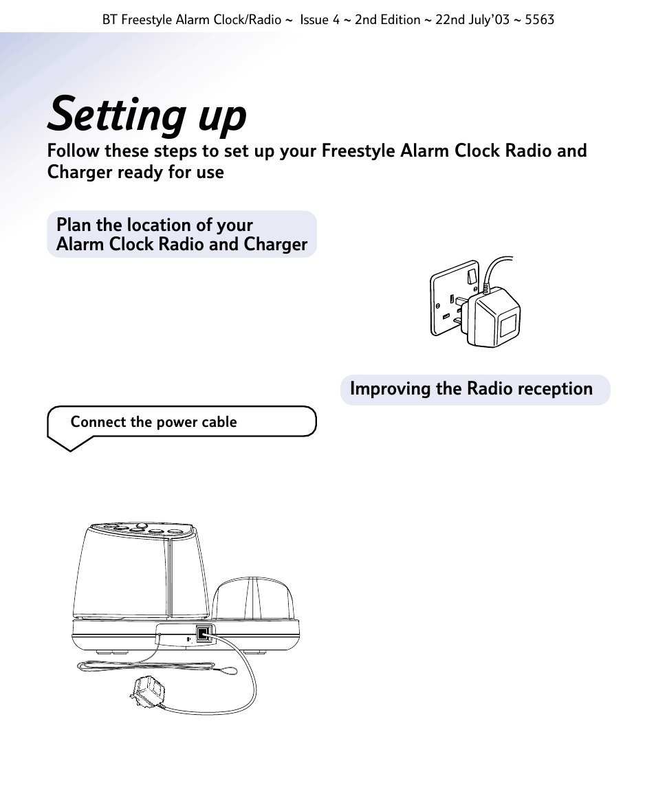 Setting up | BT ALARM CLOCK RADIO User Manual | Page 6 / 14