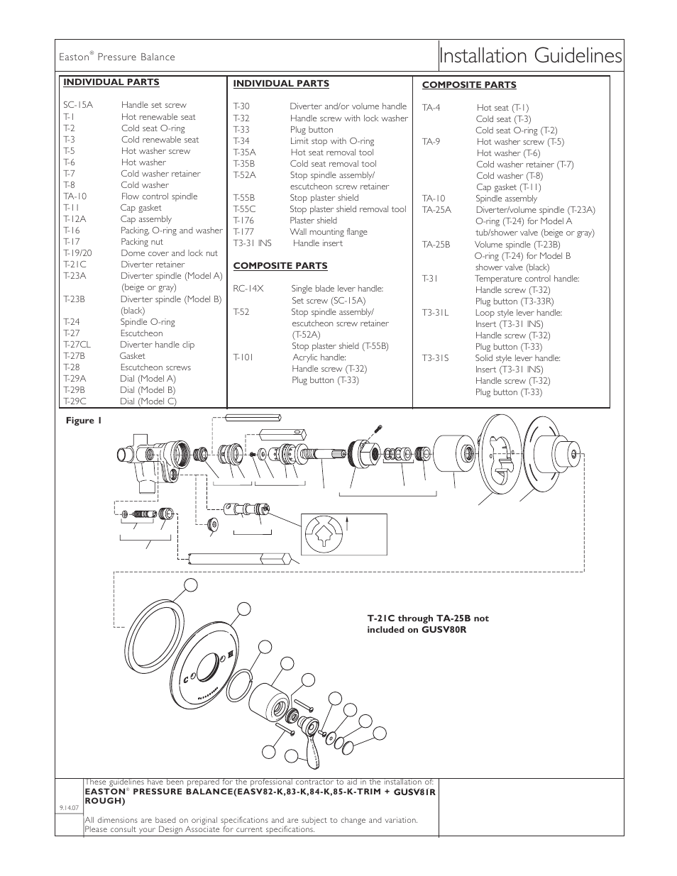 Installation guidelines | Waterworks Easton Classic Pressure Balance Control Valve Trim with Oak Lever Handles User Manual | Page 3 / 3