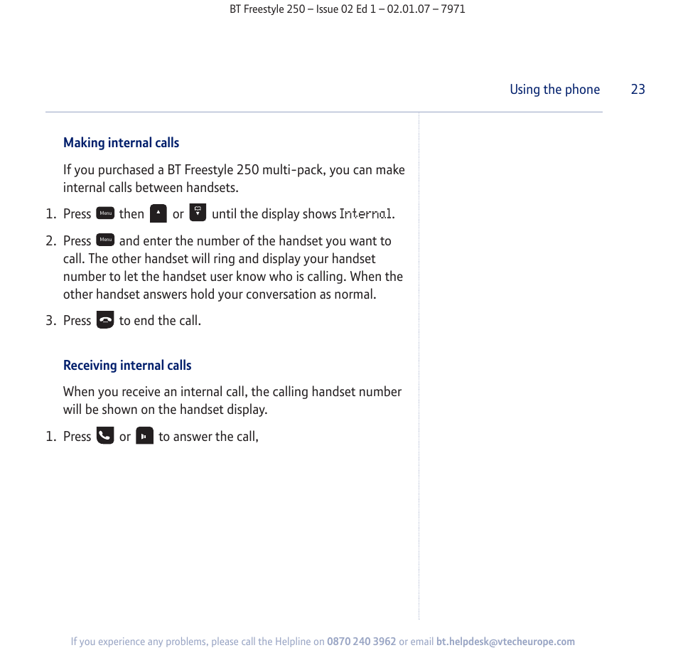 BT Freestyle 250 User Manual | Page 23 / 72