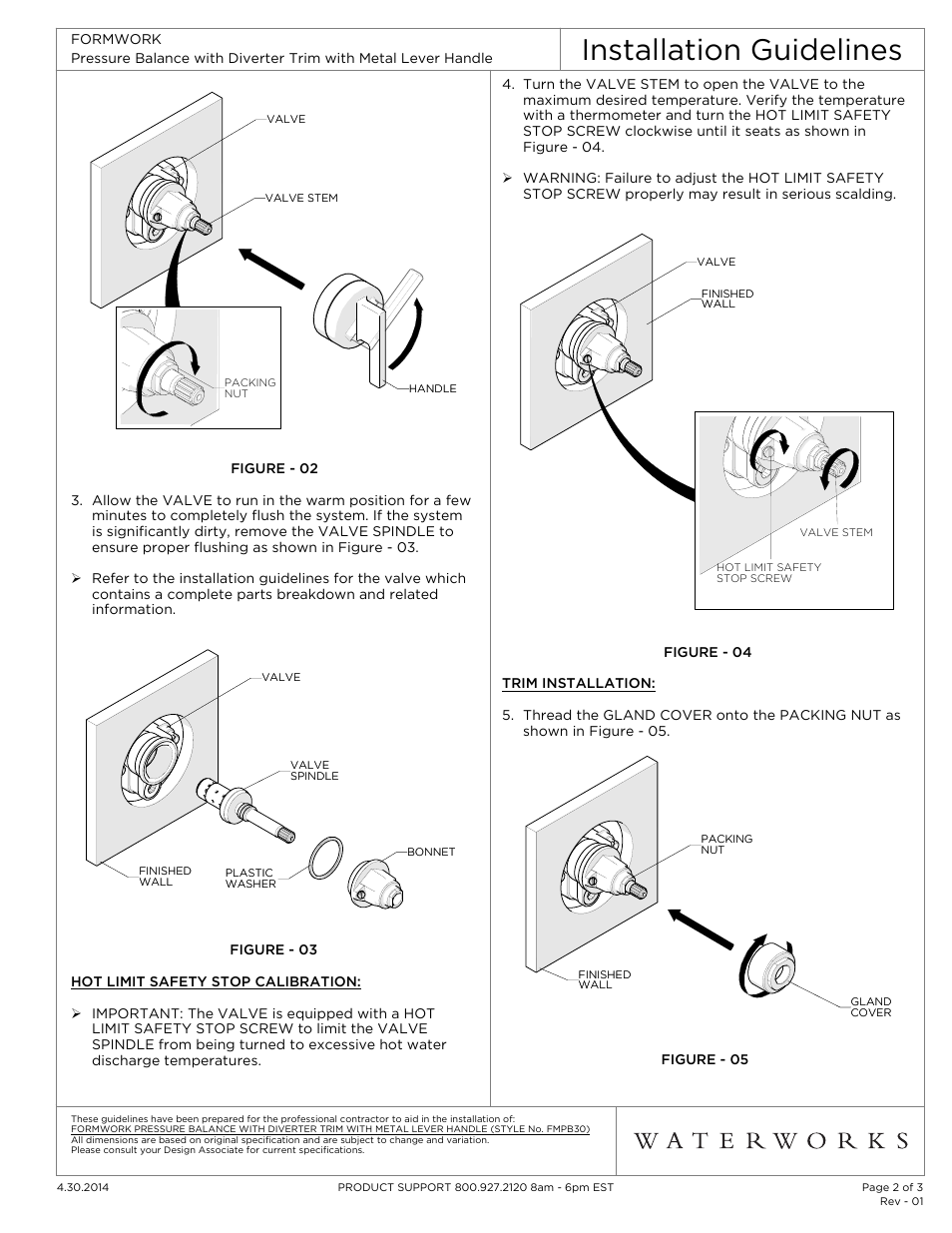 Installation guidelines | Waterworks Formwork Pressure Balance with Diverter Trim with Metal Lever Handle User Manual | Page 2 / 3