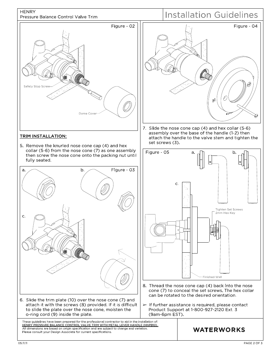 Hnpb10_ig 2.pdf | Waterworks Henry Pressure Balance Control Valve Trim User Manual | Page 2 / 10