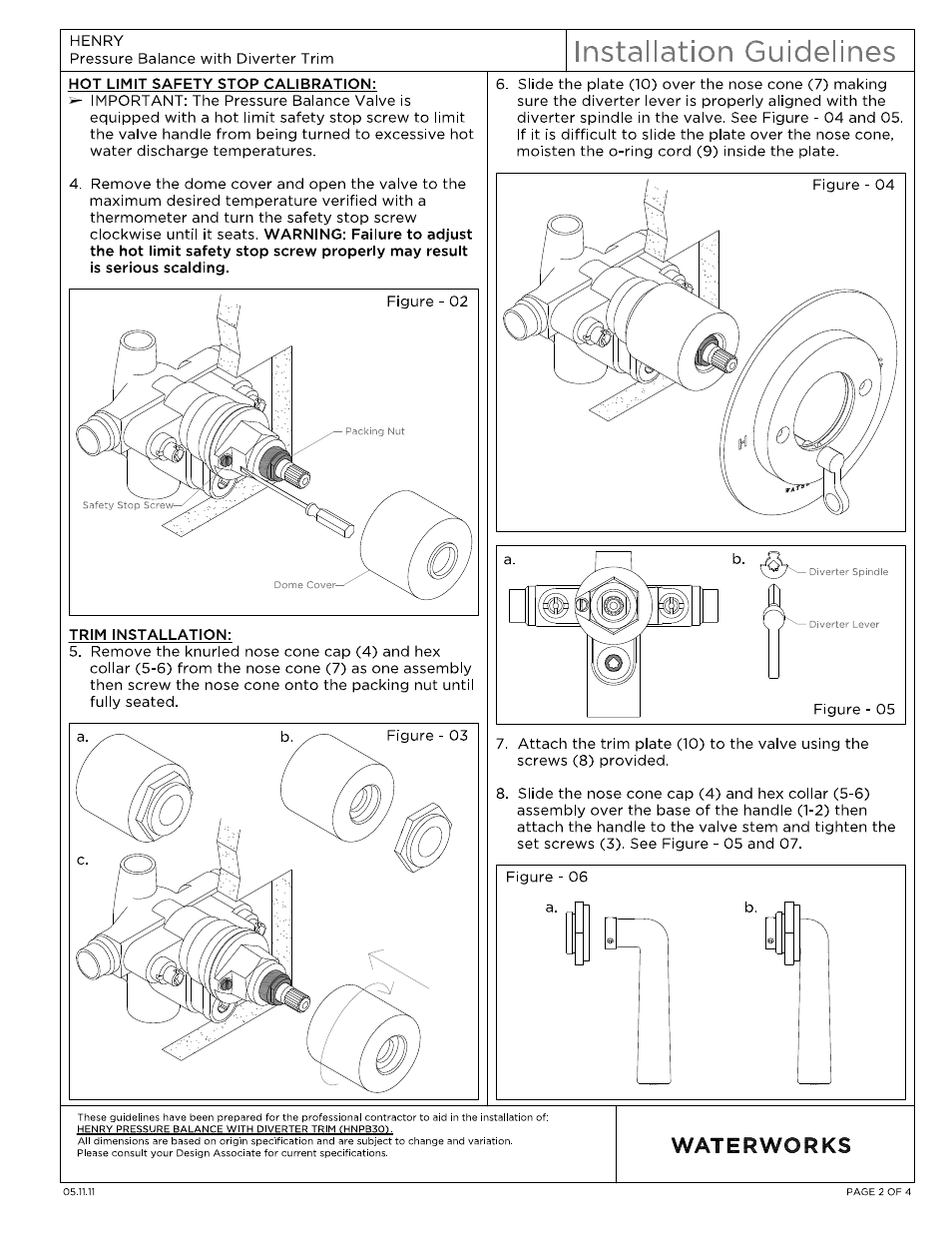 Hnpb30_ig 2.pdf | Waterworks Henry Pressure Balance with Diverter Trim User Manual | Page 2 / 11