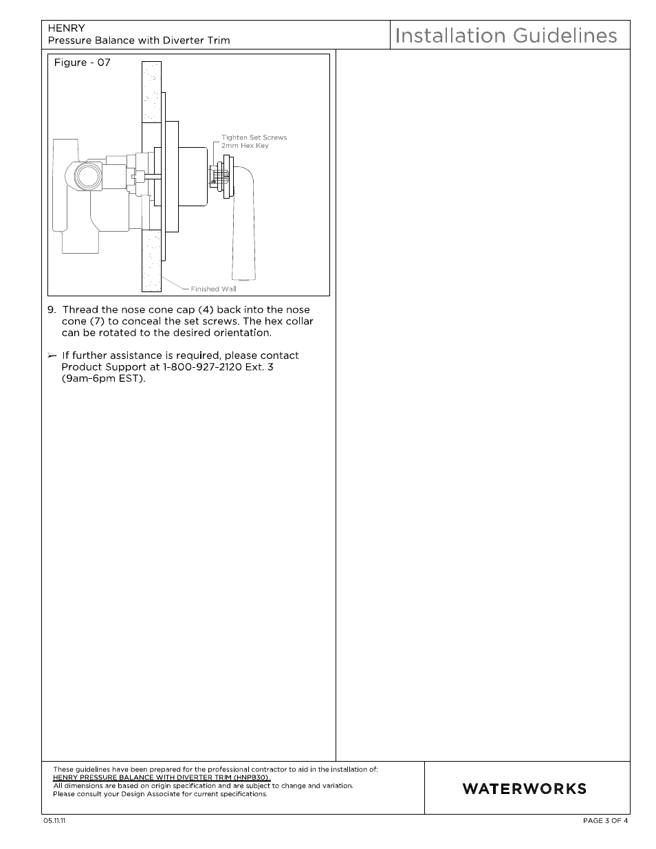 Hnpb30_ig 3.pdf | Waterworks Henry Pressure Balance with Diverter Trim User Manual | Page 3 / 11