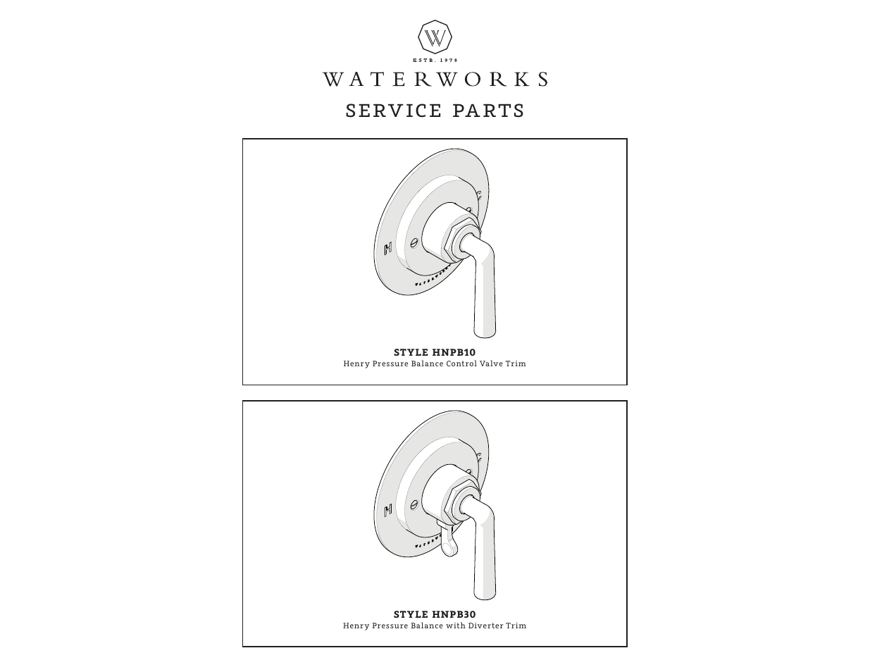 Sphn09_rev01_web, Serv ice pa rts | Waterworks Henry Pressure Balance with Diverter Trim User Manual | Page 5 / 11