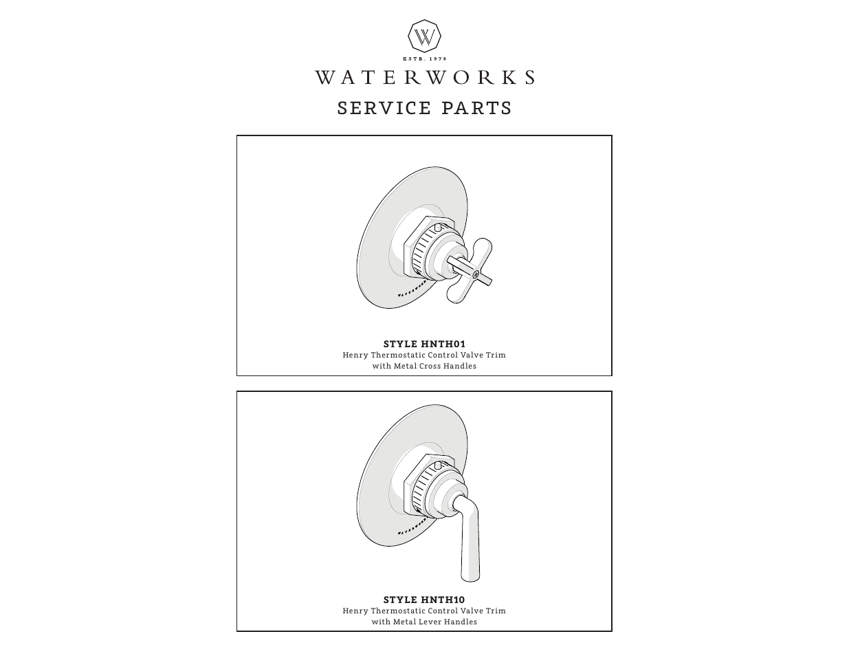 Sphn06_rev01_web, Serv ice pa rts | Waterworks Henry Thermostatic Control Valve Trim User Manual | Page 5 / 11