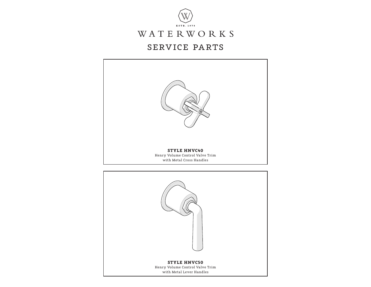 Sphn08_rev01_web, Serv ice pa rts | Waterworks Henry Volume Control Valve Trim User Manual | Page 3 / 7