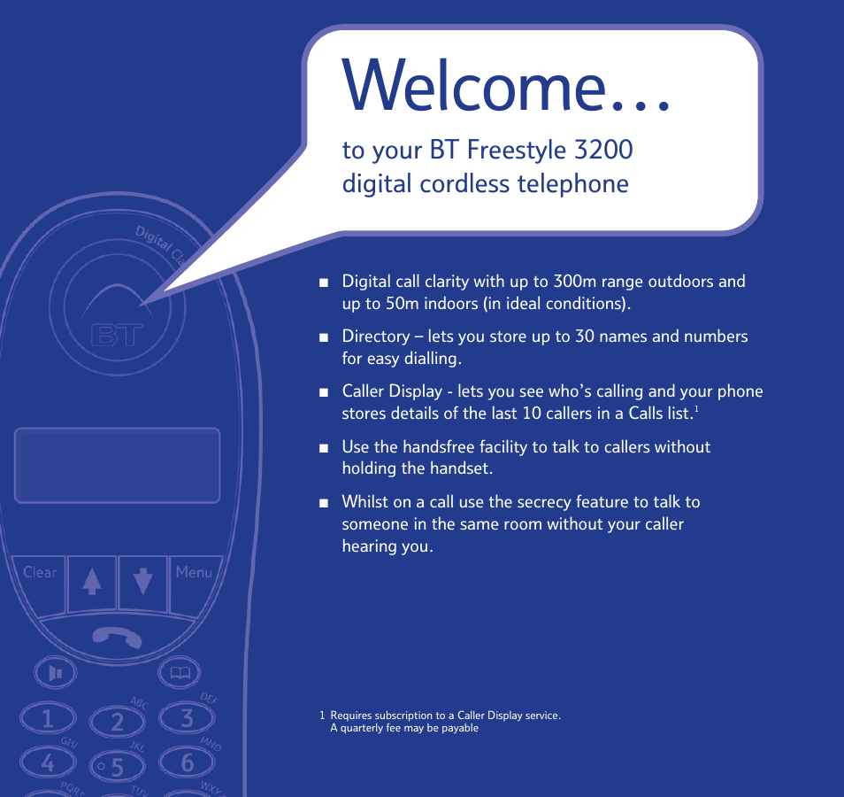 Welcome | BT 3200 User Manual | Page 2 / 56