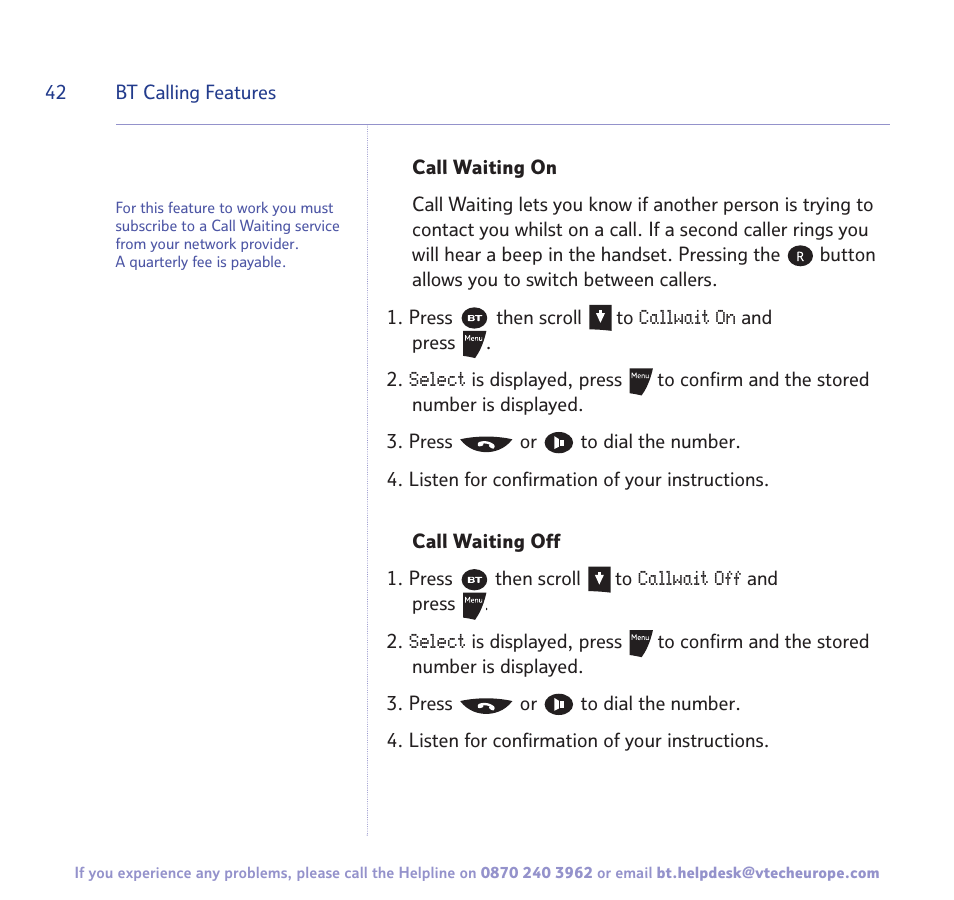 BT 3200 User Manual | Page 42 / 56