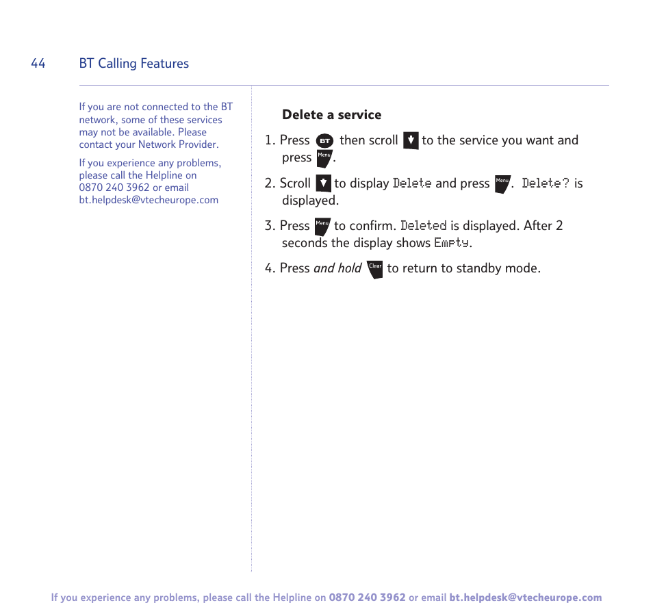BT 3200 User Manual | Page 44 / 56