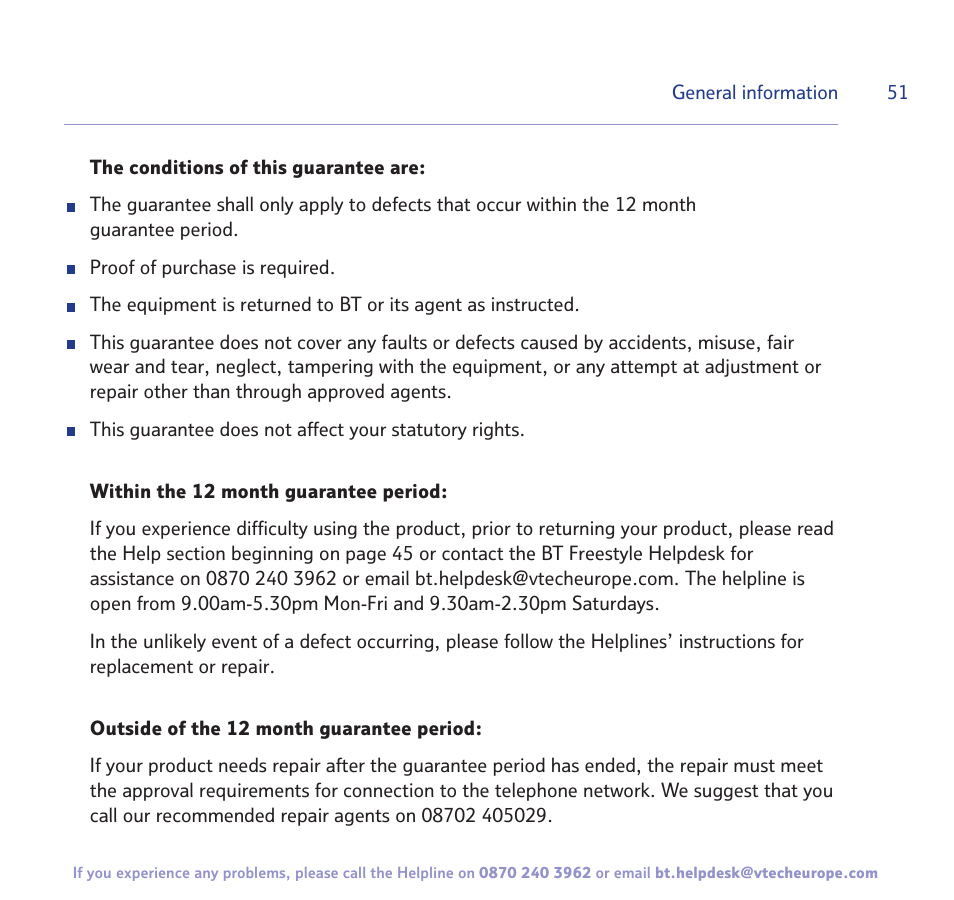 BT 3200 User Manual | Page 51 / 56