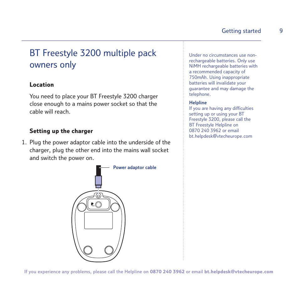 Bt freestyle 3200 multiple pack owners only | BT 3200 User Manual | Page 9 / 56