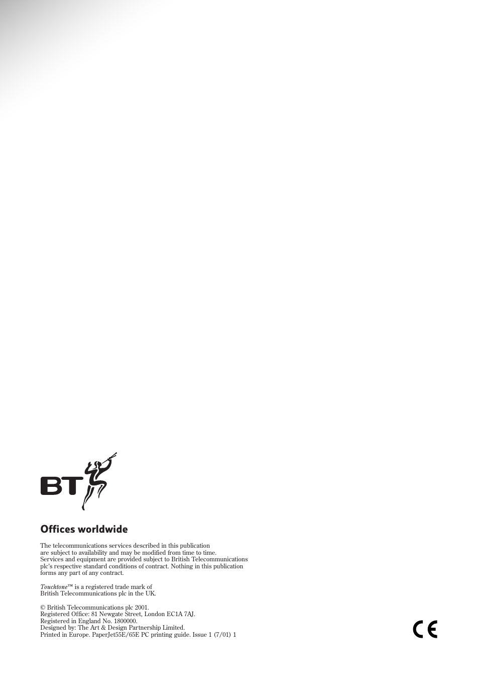 Offices worldwide | BT PaperJet 65e User Manual | Page 11 / 11