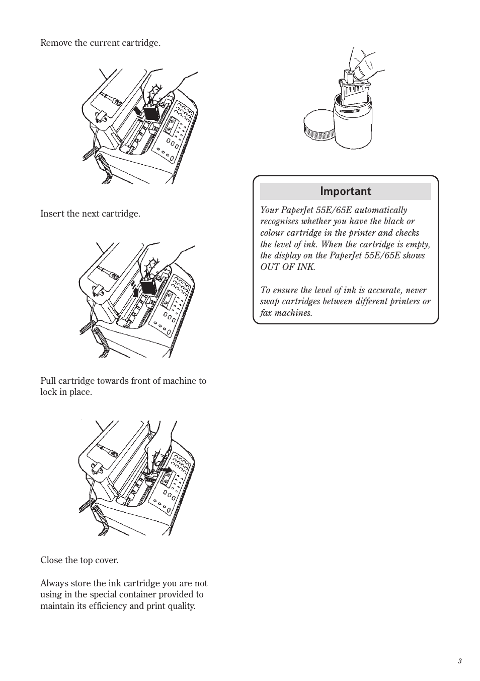 Important | BT PaperJet 65e User Manual | Page 4 / 11
