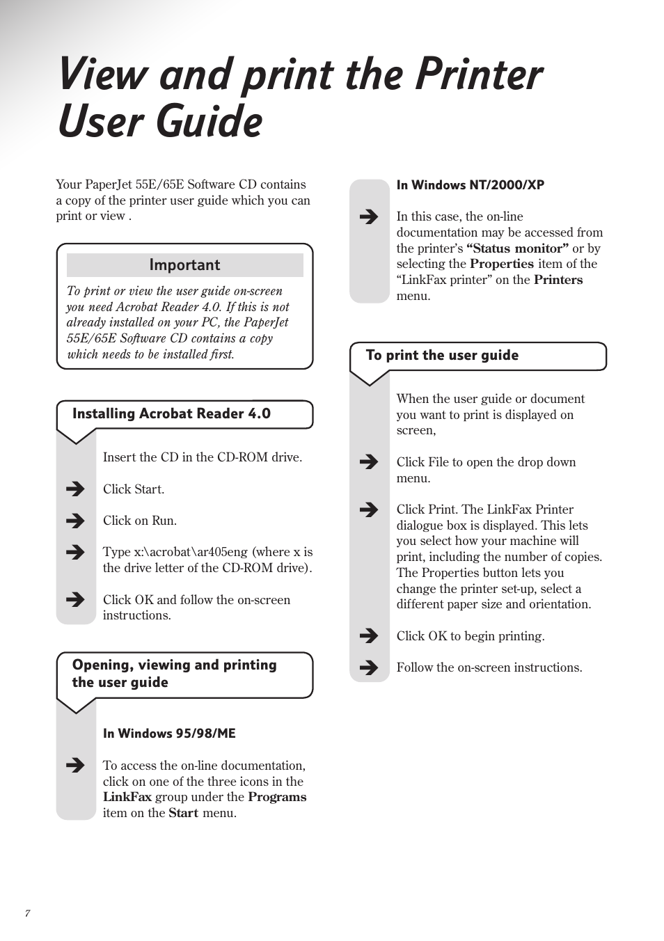 View and print the printer user guide | BT PaperJet 65e User Manual | Page 8 / 11
