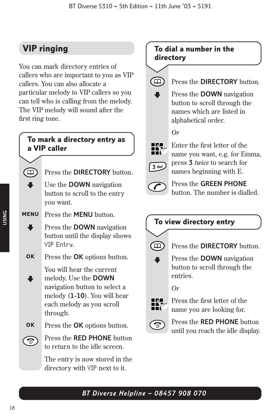 Vip ringing | BT 5310 User Manual | Page 20 / 60