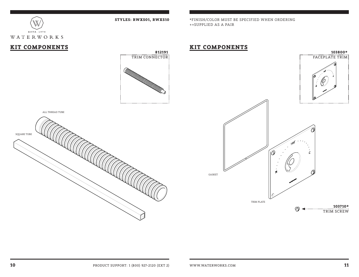 Kit components | Waterworks R.W. Atlas Exposed Thermostatic Valve with Metal Lever Handles User Manual | Page 11 / 15