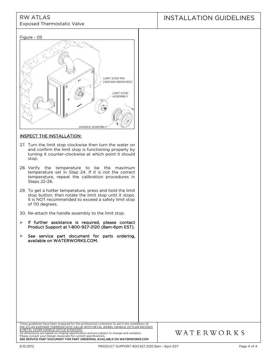 Waterworks R.W. Atlas Exposed Thermostatic Valve with Metal Lever Handles User Manual | Page 4 / 15