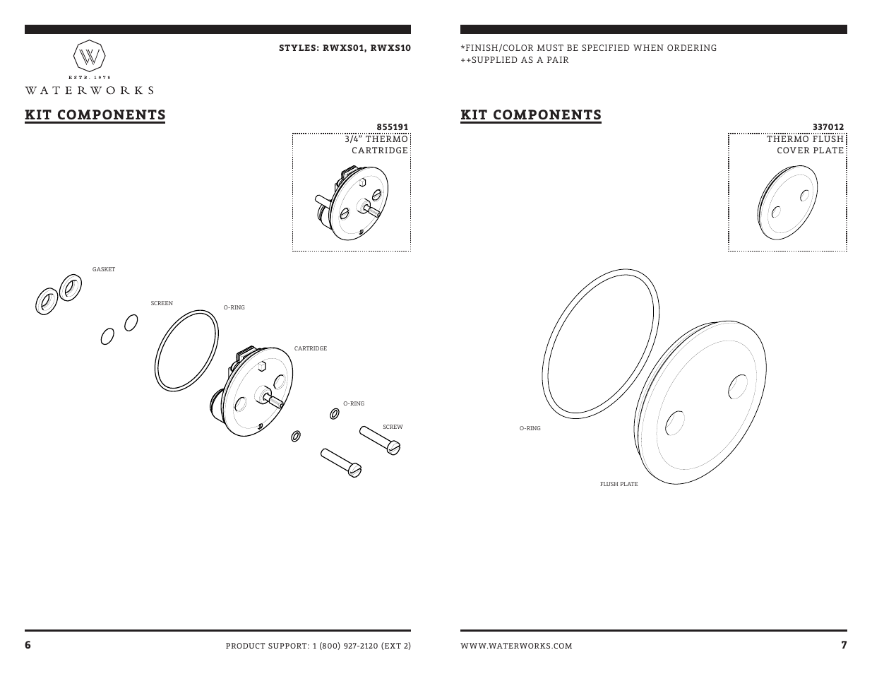 Kit components | Waterworks R.W. Atlas Exposed Thermostatic Valve with Metal Lever Handles User Manual | Page 9 / 15