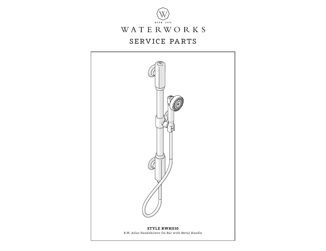 Sprw08_rev01_web, Serv ice pa rts | Waterworks R.W. Atlas Handshower On Bar with Metal Handle User Manual | Page 3 / 9