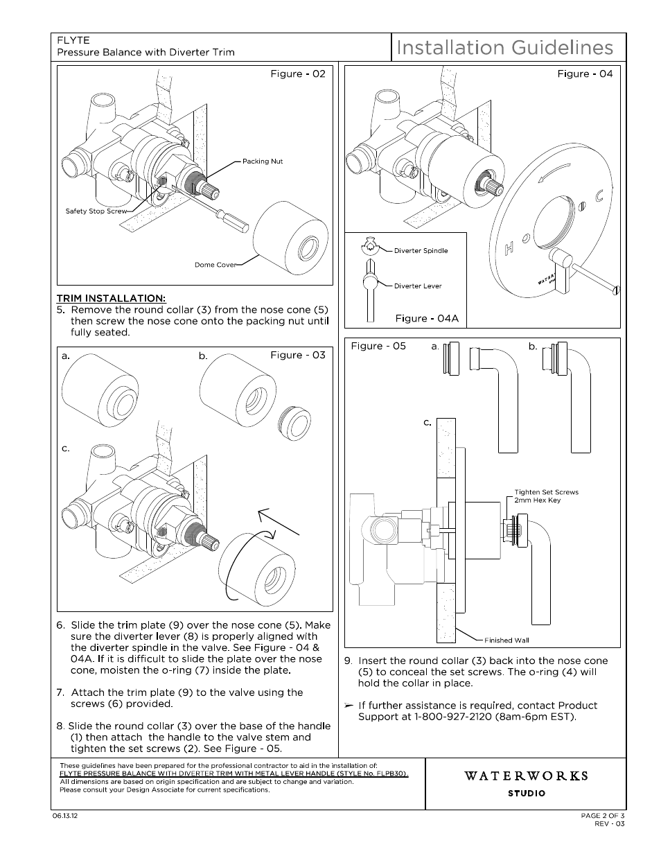 Flpb30_ig model (2) | Waterworks Flyte Pressure Balance with Diverter Trim with Metal Lever Handle User Manual | Page 2 / 10