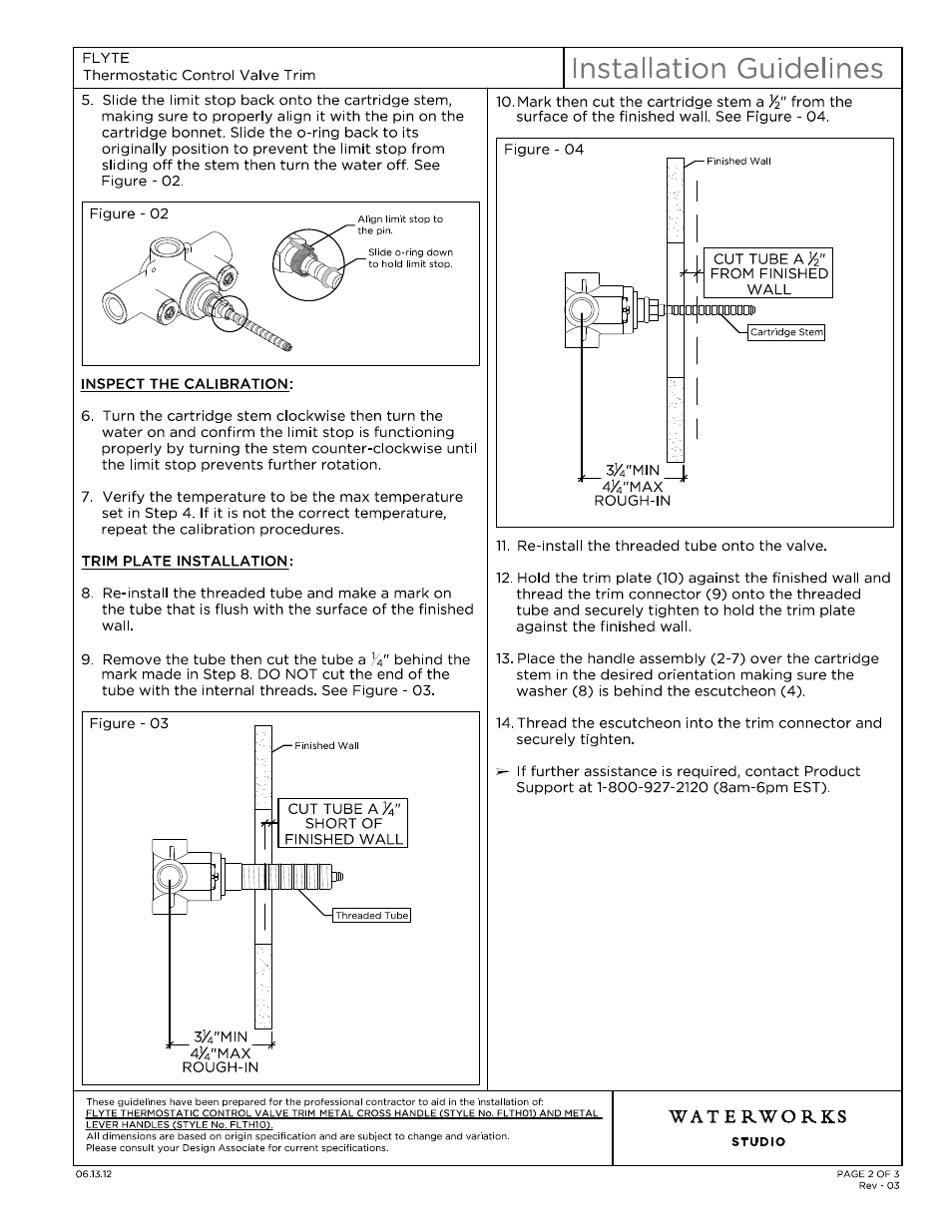 Flsv01_10_ig model (2) | Waterworks Flyte Thermostatic Control Valve Trim with Metal Lever Handle User Manual | Page 2 / 8