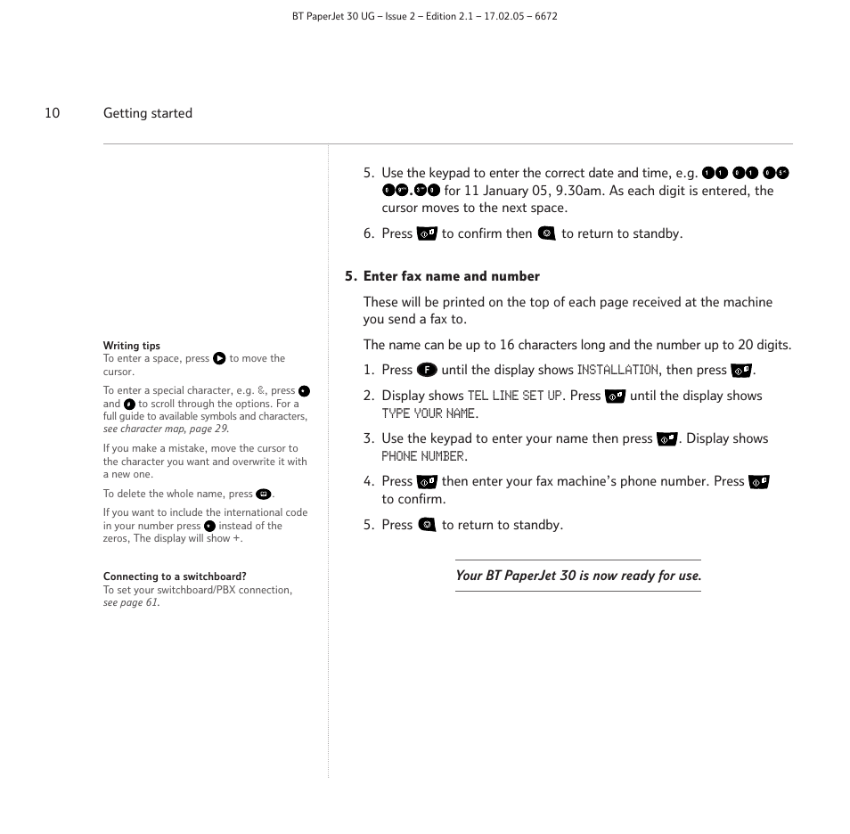 BT PAPERJET 30 User Manual | Page 10 / 64