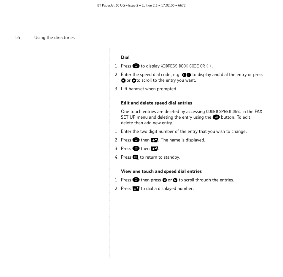 BT PAPERJET 30 User Manual | Page 16 / 64