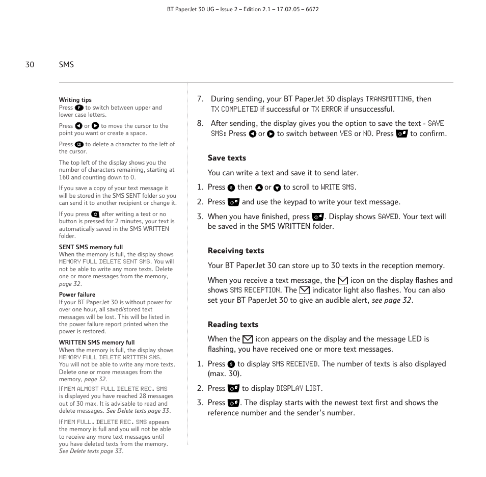 BT PAPERJET 30 User Manual | Page 30 / 64