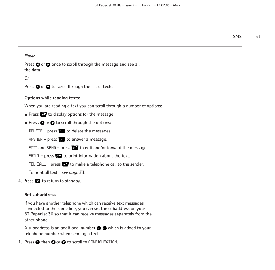 BT PAPERJET 30 User Manual | Page 31 / 64