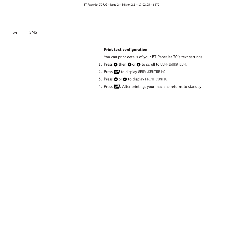 BT PAPERJET 30 User Manual | Page 34 / 64