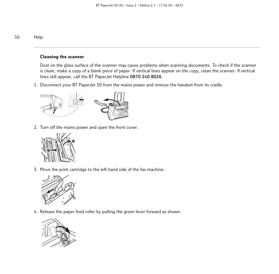 BT PAPERJET 30 User Manual | Page 56 / 64