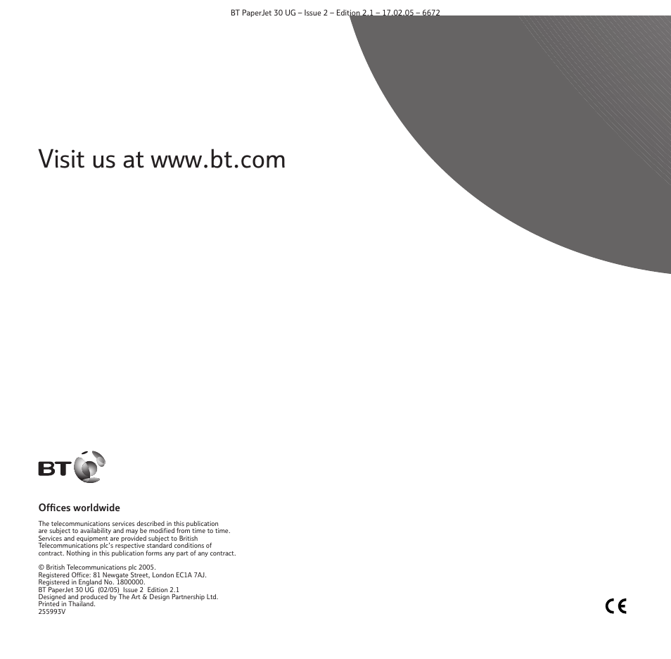 BT PAPERJET 30 User Manual | Page 64 / 64