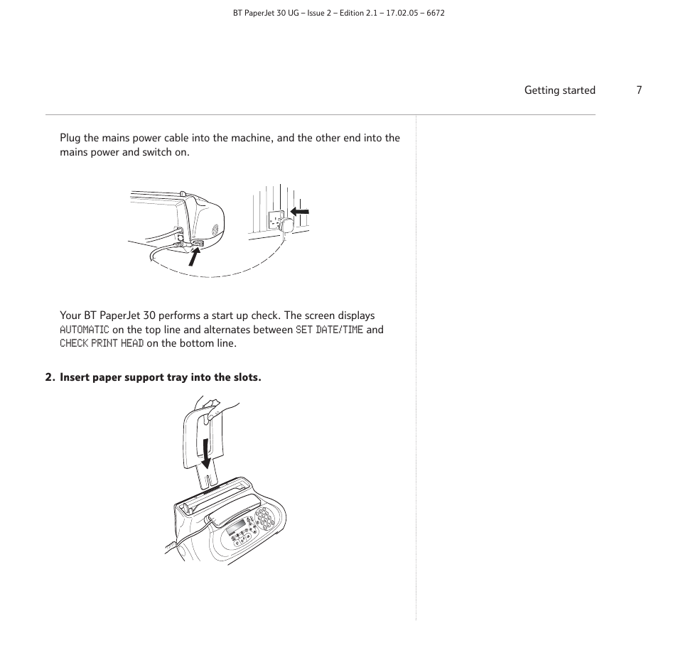 BT PAPERJET 30 User Manual | Page 7 / 64