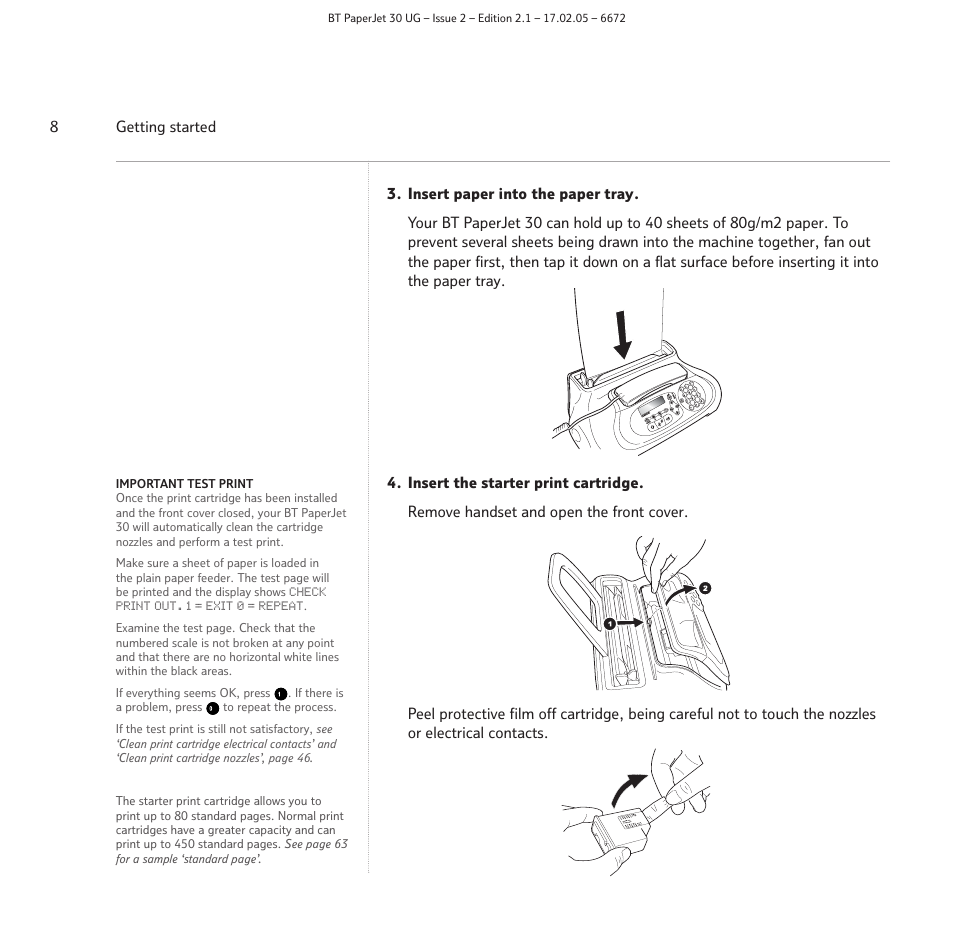 BT PAPERJET 30 User Manual | Page 8 / 64