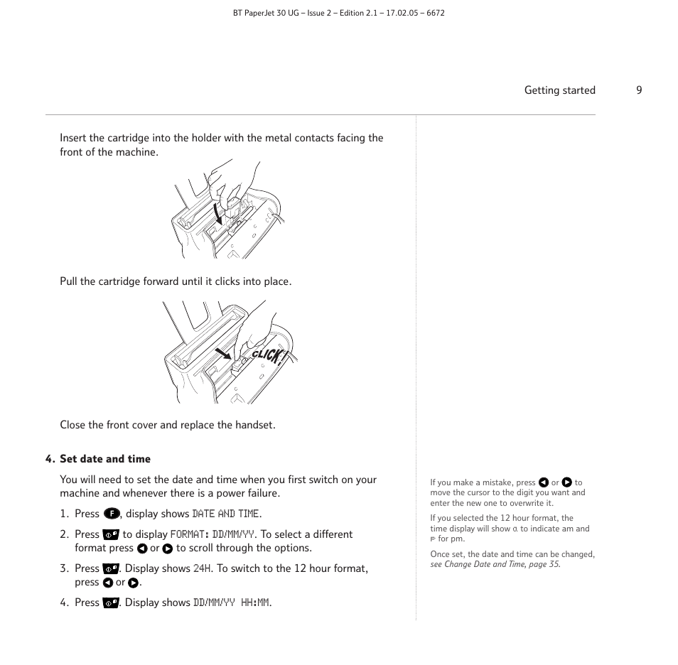 BT PAPERJET 30 User Manual | Page 9 / 64