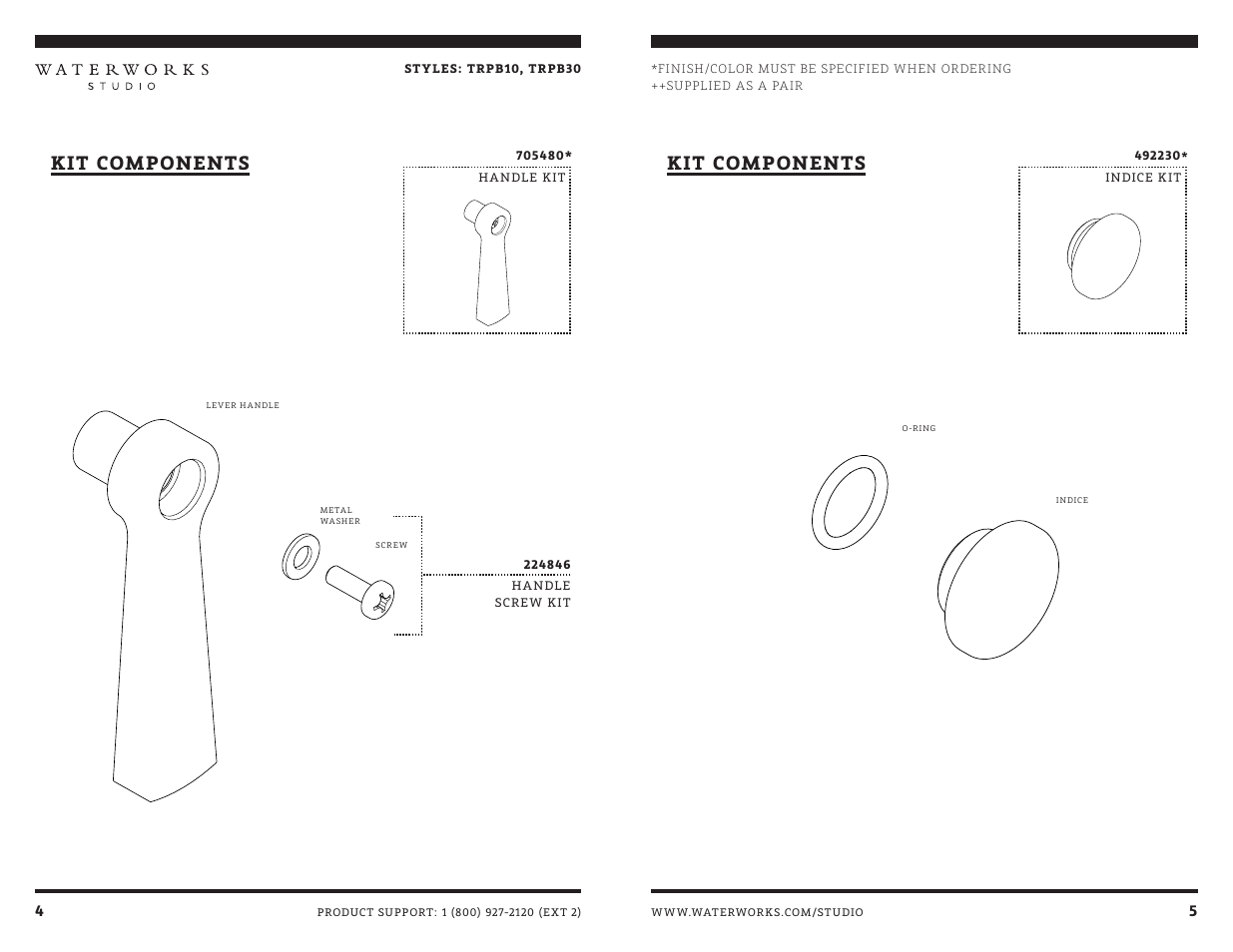Kit components | Waterworks Transit Pressure Balance with Diverter Trim with Metal Lever Handle User Manual | Page 7 / 10