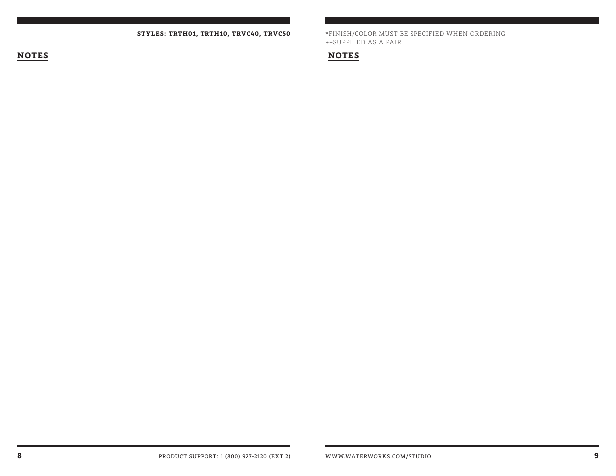 Waterworks Transit Thermostatic Control Valve Trim with Metal Lever Handle User Manual | Page 9 / 10