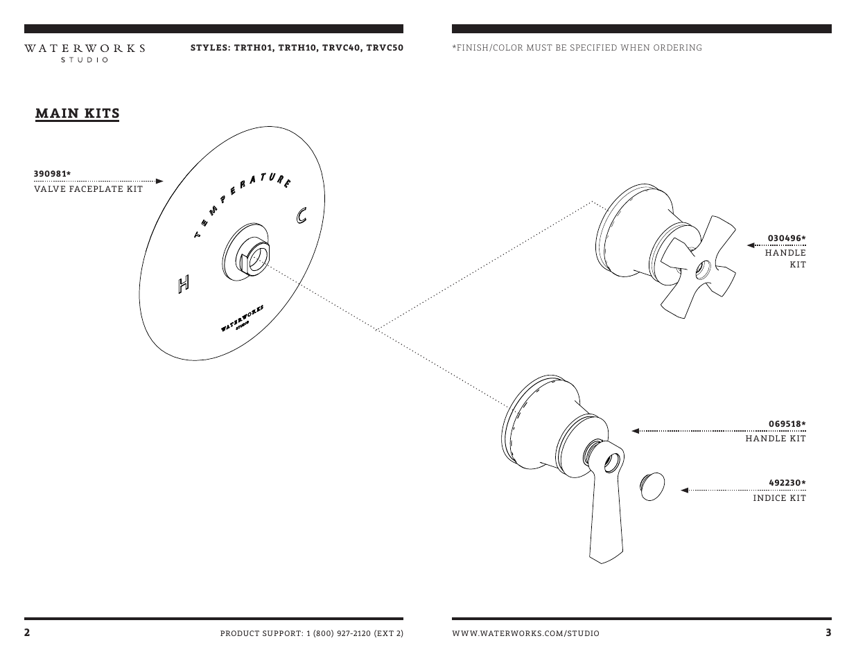 Main kits | Waterworks Transit Volume Control Valve Trim with Metal Lever Handles User Manual | Page 6 / 10