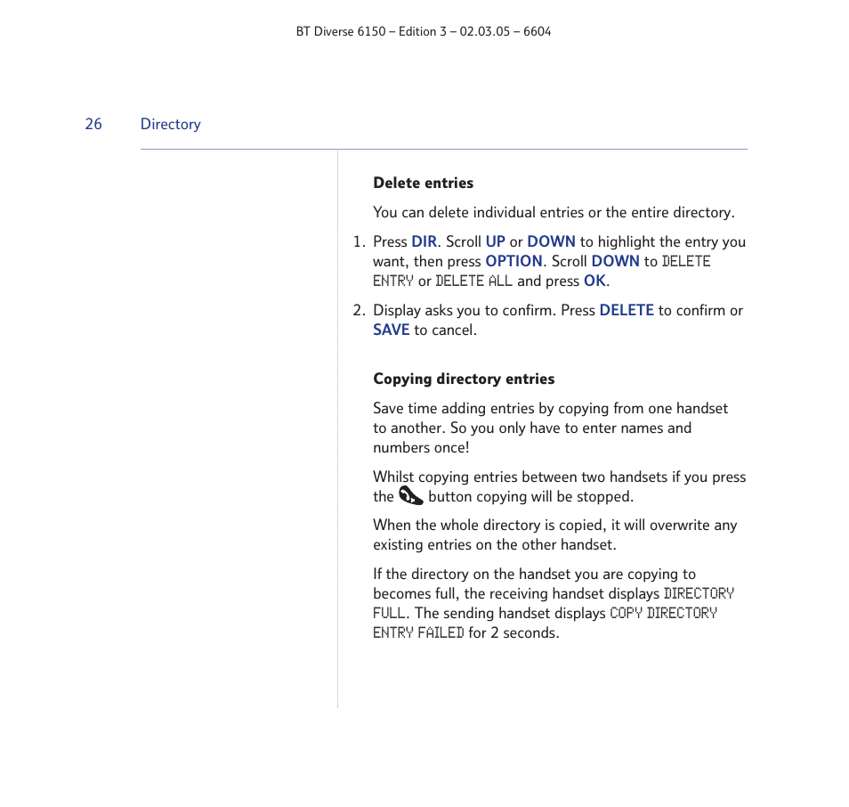BT Diverse 6150 User Manual | Page 26 / 88