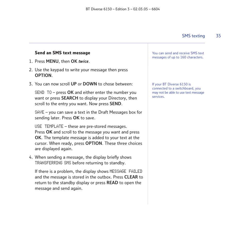 BT Diverse 6150 User Manual | Page 35 / 88