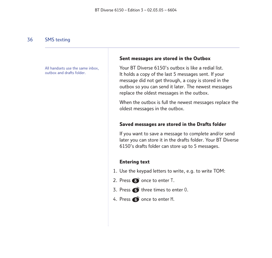 BT Diverse 6150 User Manual | Page 36 / 88