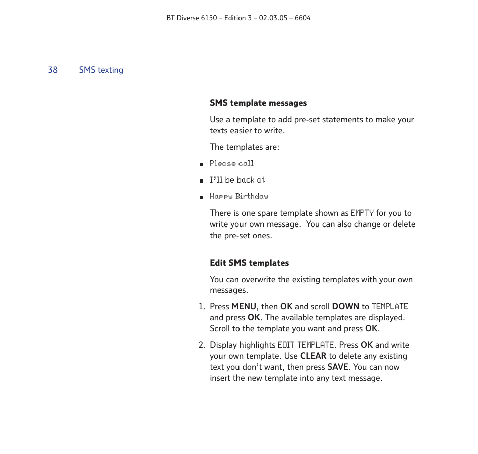 BT Diverse 6150 User Manual | Page 38 / 88