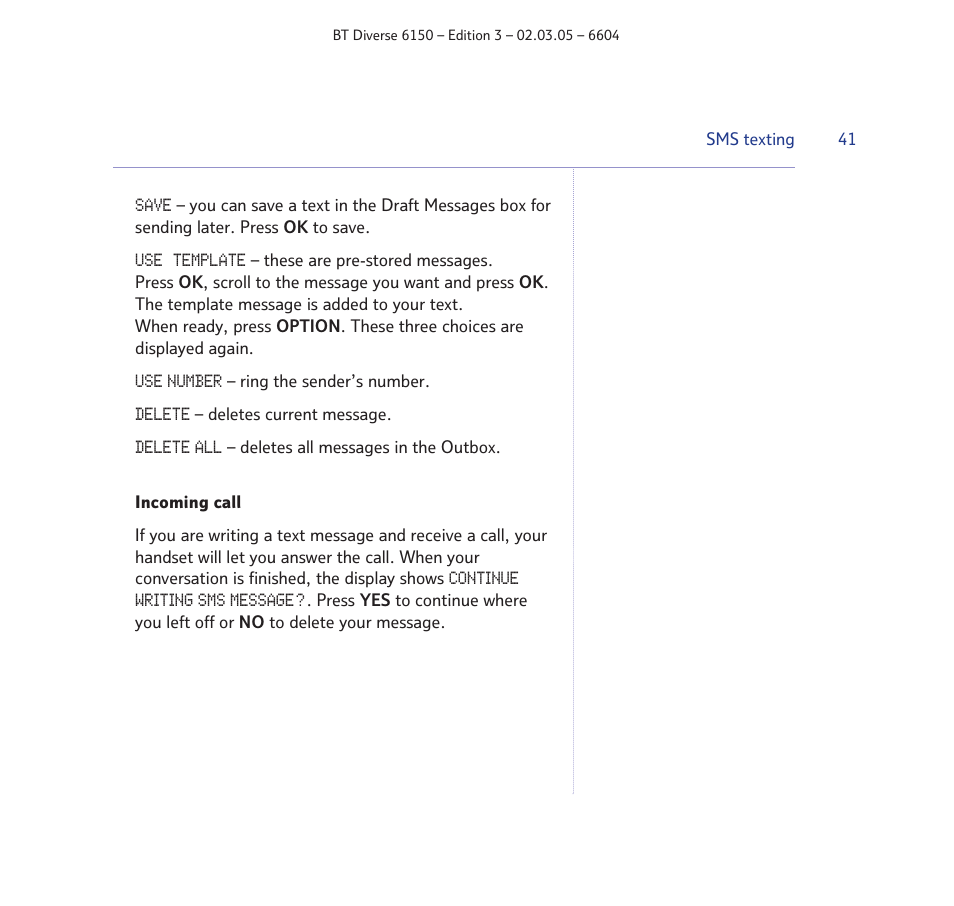 BT Diverse 6150 User Manual | Page 41 / 88