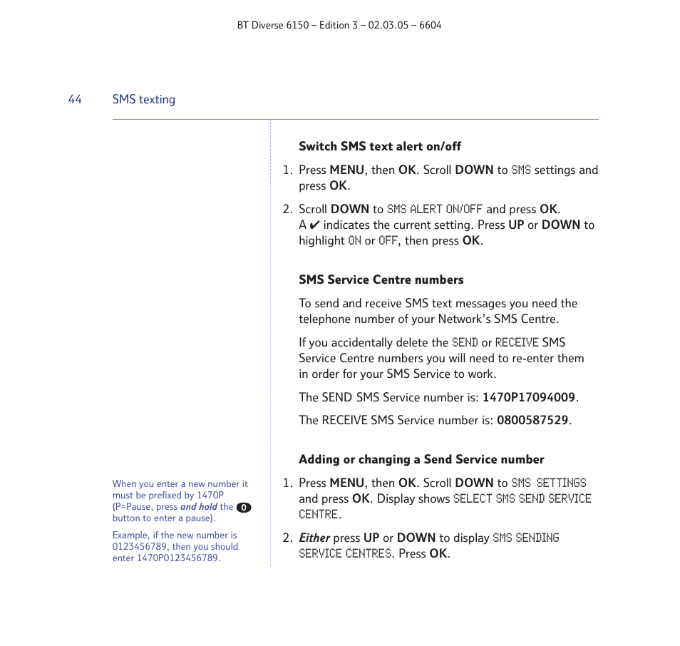 BT Diverse 6150 User Manual | Page 44 / 88
