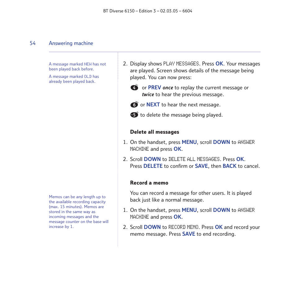 BT Diverse 6150 User Manual | Page 54 / 88